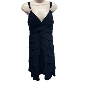 La Belle women’s ruffled mini dress whimsigoth black tie prom size large stretch